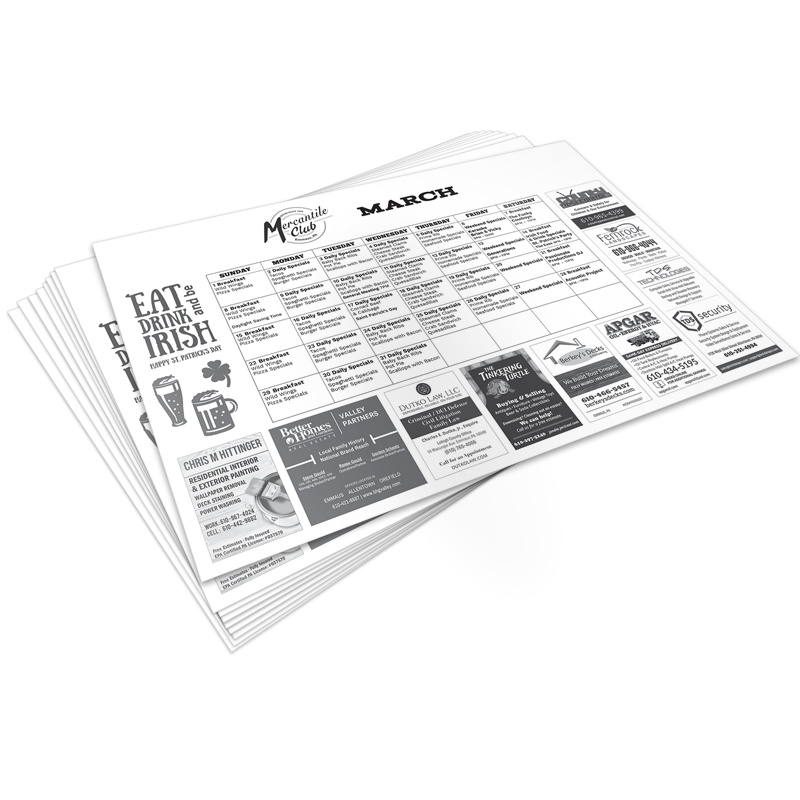 8.5x14 Disposable Takeout Menu Printing Lehigh Print Data