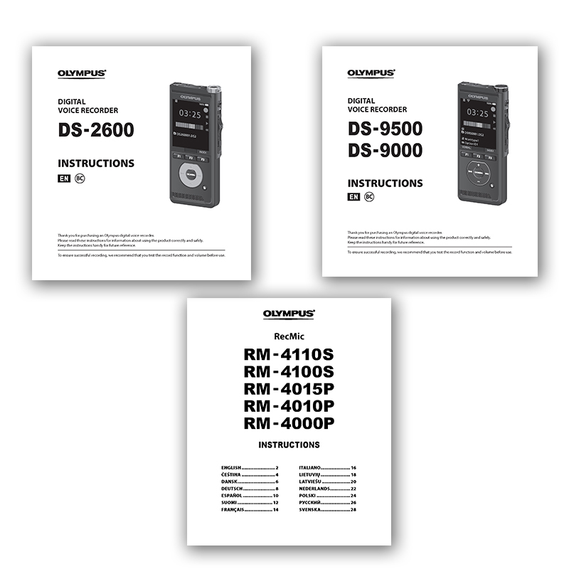 Olympus Audio Recorder Manuals