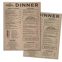 Menus 8.5" x 11" Kraft Paper Stocks